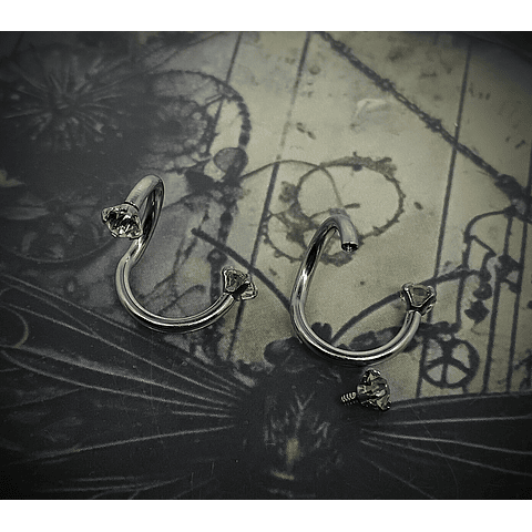 Piercing ☢ Double Helix 2 stone piercings, 16g internationally threaded