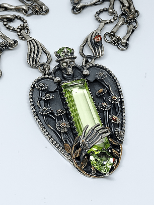 ☢ -Pushing Daisies- Momento mori,  sterling silver UG necklace - SOLD Private collection