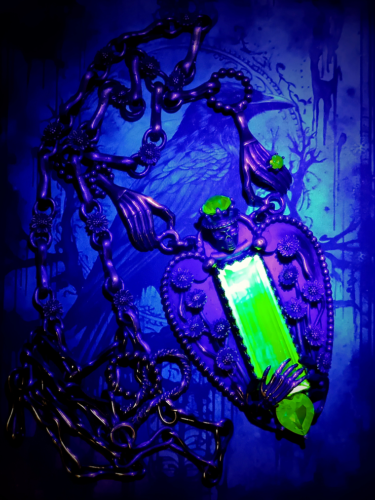 ☢ -Pushing Daisies- Momento mori,  sterling silver UG necklace - SOLD Private collection 9