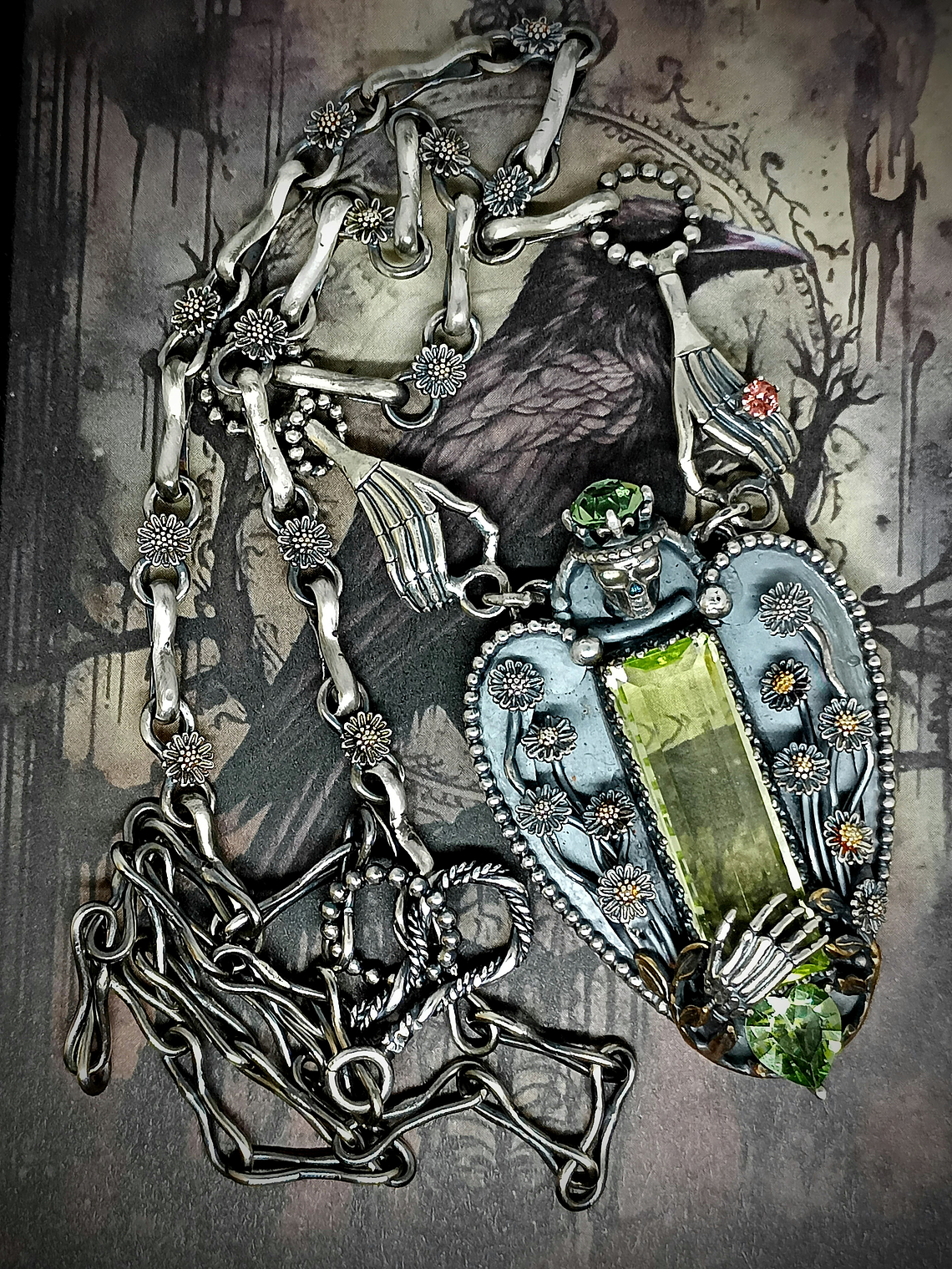 ☢ -Pushing Daisies- Momento mori,  sterling silver UG necklace - SOLD Private collection 7