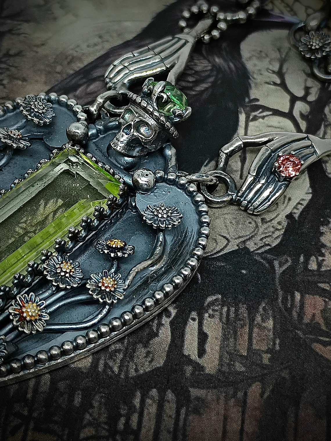 ☢ -Pushing Daisies- Momento mori,  sterling silver UG necklace - SOLD Private collection 5