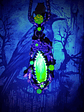 RTS  ☢  -Serenity-  Lotus and Koi fish pond,  silver  Uranium glass necklace - Sterling - thumbnail 2