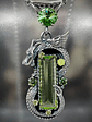 ☢ Left facing Galaxy Dragon Necklace, vintage Green & Vaseline UG - Private collection - thumbnail 6
