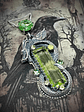 ☢ Left facing Galaxy Dragon Necklace, vintage Green & Vaseline UG - Private collection - thumbnail 7