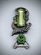 ☢ Left facing Galaxy Dragon Necklace, vintage Green & Vaseline UG - Private collection - thumbnail 8