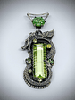 ☢ Left facing Galaxy Dragon Necklace, vintage Green & Vaseline UG - Private collection - thumbnail 1