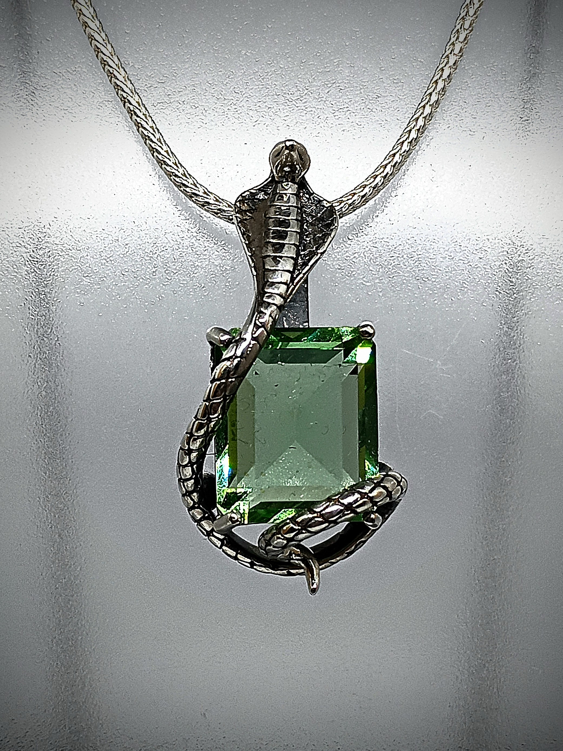 Ooak ☢ 2 piece set - Cobra snake & UG necklace and matching ring -  Sterling 💍 1