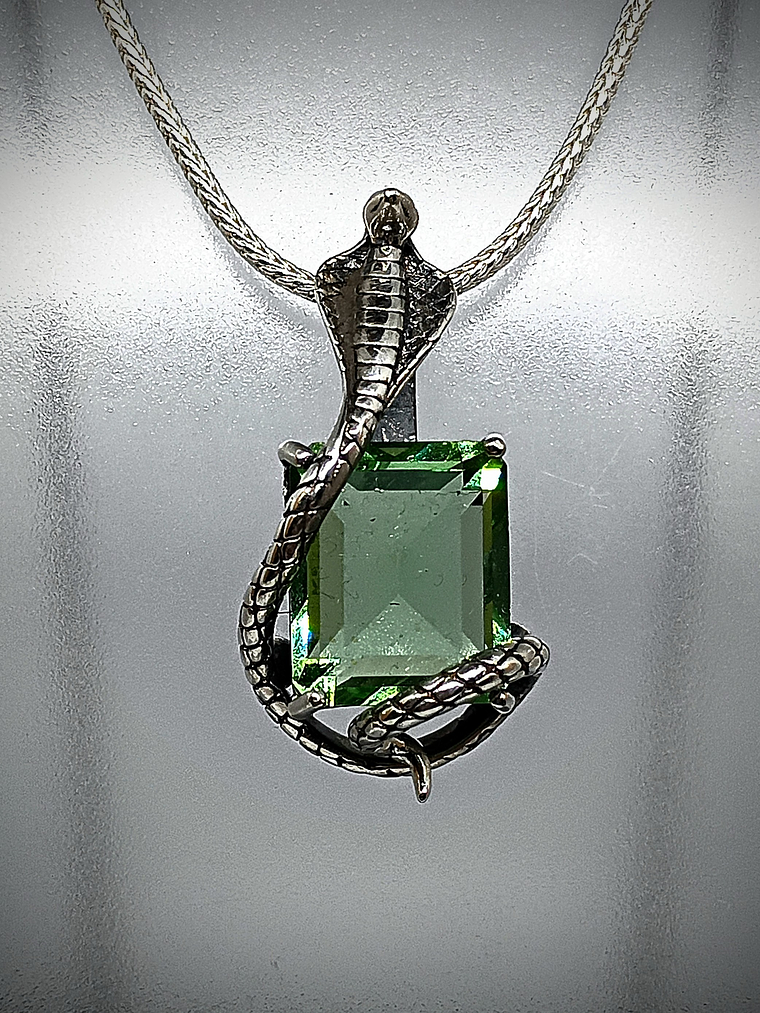 Ooak ☢ 2 piece set - Cobra snake & UG necklace and matching ring -  Sterling 💍 1