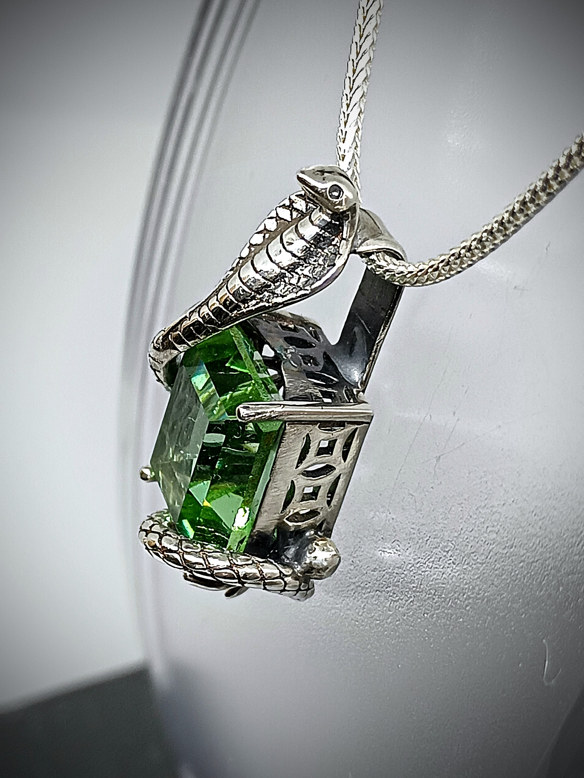 Ooak ☢ 2 piece set - Cobra snake & UG necklace and matching ring -  Sterling 💍 2