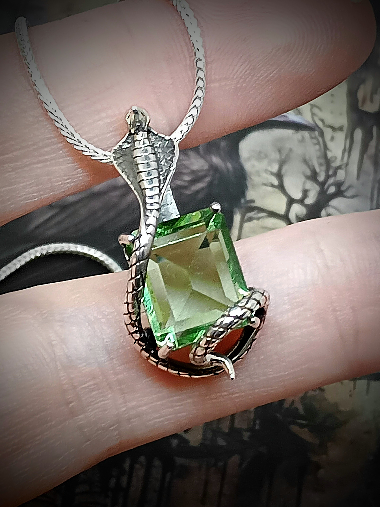 Ooak ☢ 2 piece set - Cobra snake & UG necklace and matching ring -  Sterling 💍 5