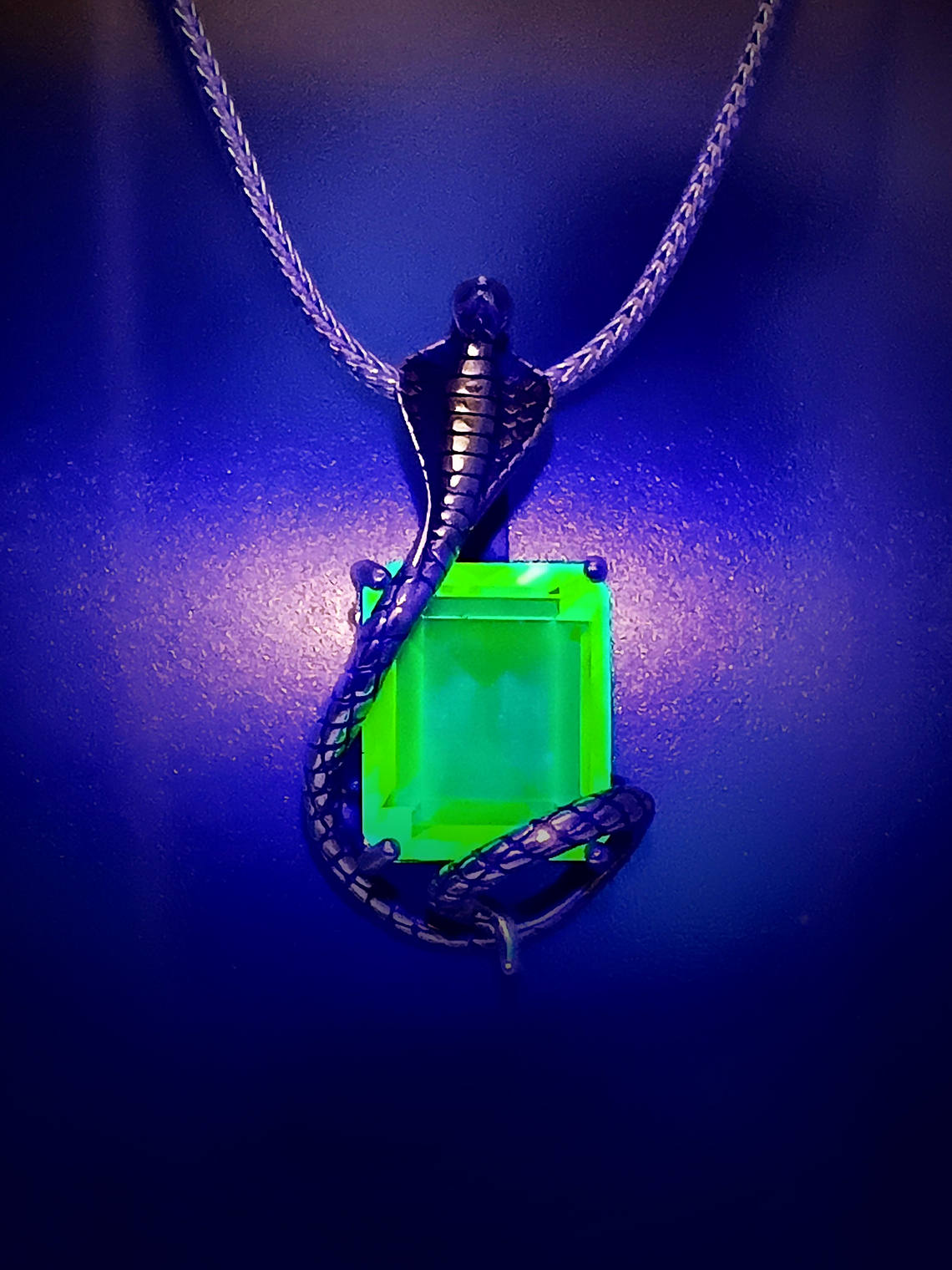 Ooak ☢ 2 piece set - Cobra snake & UG necklace and matching ring -  Sterling 💍 6