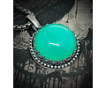 SS - ☢ style2 - Simple vintage style Sterling silver Green opal UG necklace -  Sterling 💍-