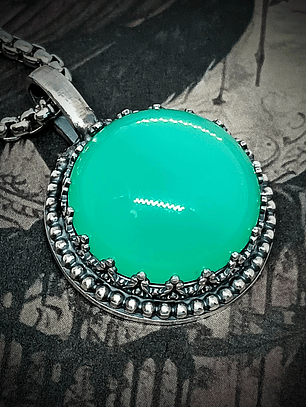 MTO ☢ Simple vintage style Sterling silver Green opal UG pendant or ring -  Sterling 💍-