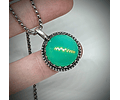 SS - ☢ style2 - Simple vintage style Sterling silver Green opal UG necklace -  Sterling 💍-