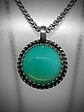 SS - ☢ style1 Simple vintage style Sterling silver Green opal UG necklace -  Sterling 💍  - thumbnail 2
