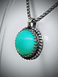 SS - ☢ style1 Simple vintage style Sterling silver Green opal UG necklace -  Sterling 💍  - thumbnail 4
