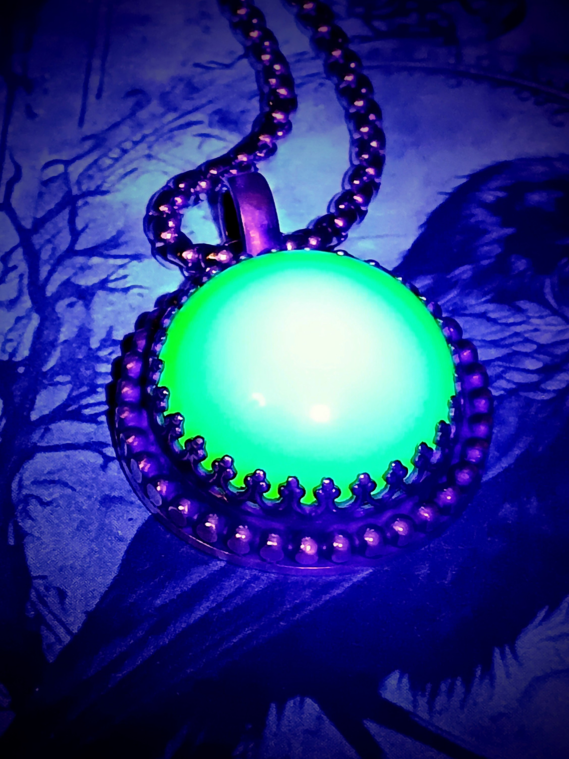 SS - ☢ style1 Simple vintage style Sterling silver Green opal UG necklace -  Sterling 💍  6