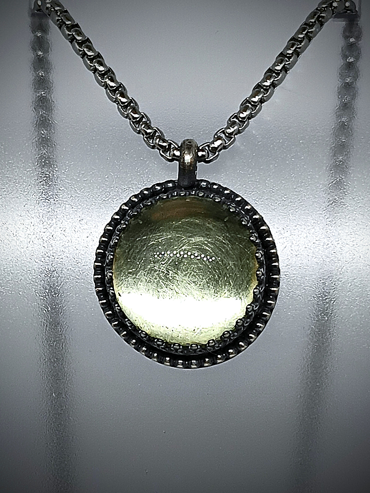 MTO ☢ Vintage classic, Sterling silver old Vaseline UG necklace or ring -  Sterling  1