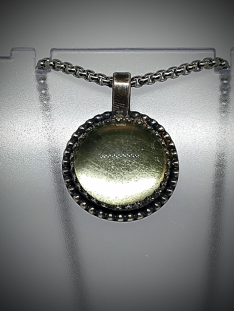 SS - ☢ Style1 - Vintage classic, Sterling silver old Vaseline UG necklace -  Sterling 💍 3