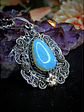 Delicate sterling filigree and Australian opal pendant - Video - thumbnail 2