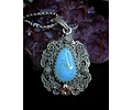 Delicate sterling filigree and Australian opal pendant - Video