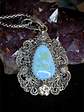 Delicate sterling filigree and Australian opal pendant - Video - thumbnail 4