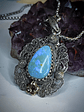 Delicate sterling filigree and Australian opal pendant - Video - thumbnail 6