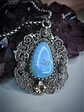 Delicate sterling filigree and Australian opal pendant - Video - thumbnail 8