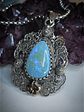 Delicate sterling filigree and Australian opal pendant - Video - thumbnail 9