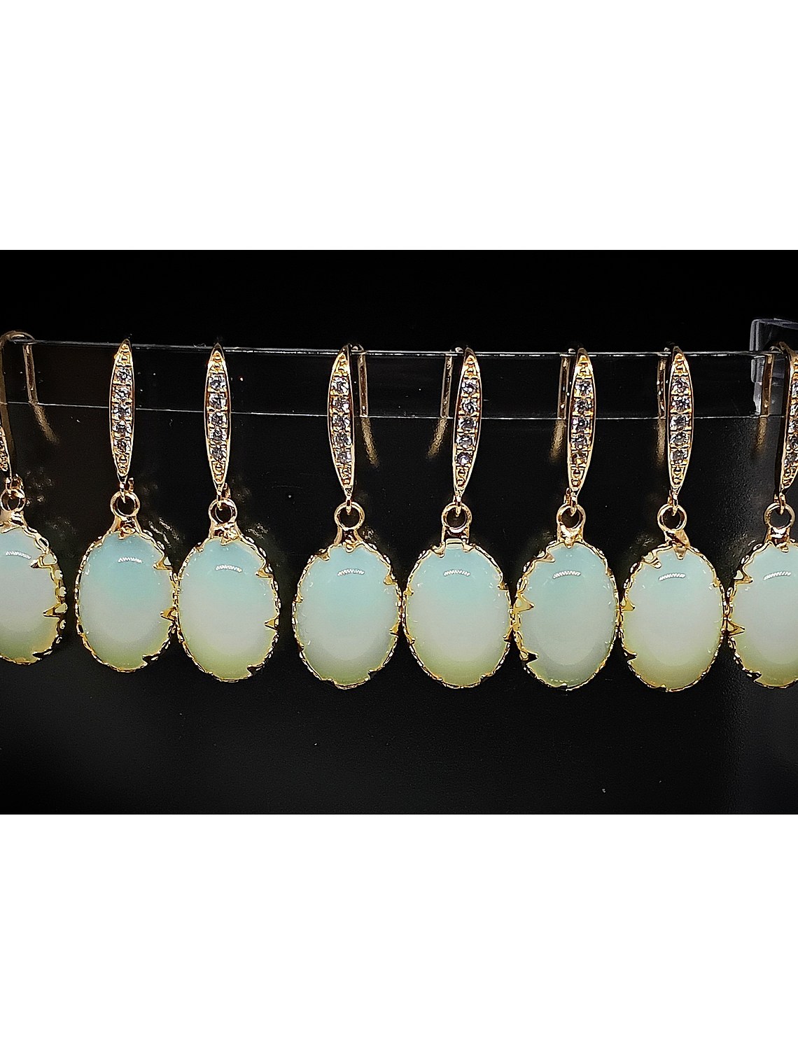 CJ - ☢ Classic, Yellow opal UG and rhinestone earrings - Costume 👑  6