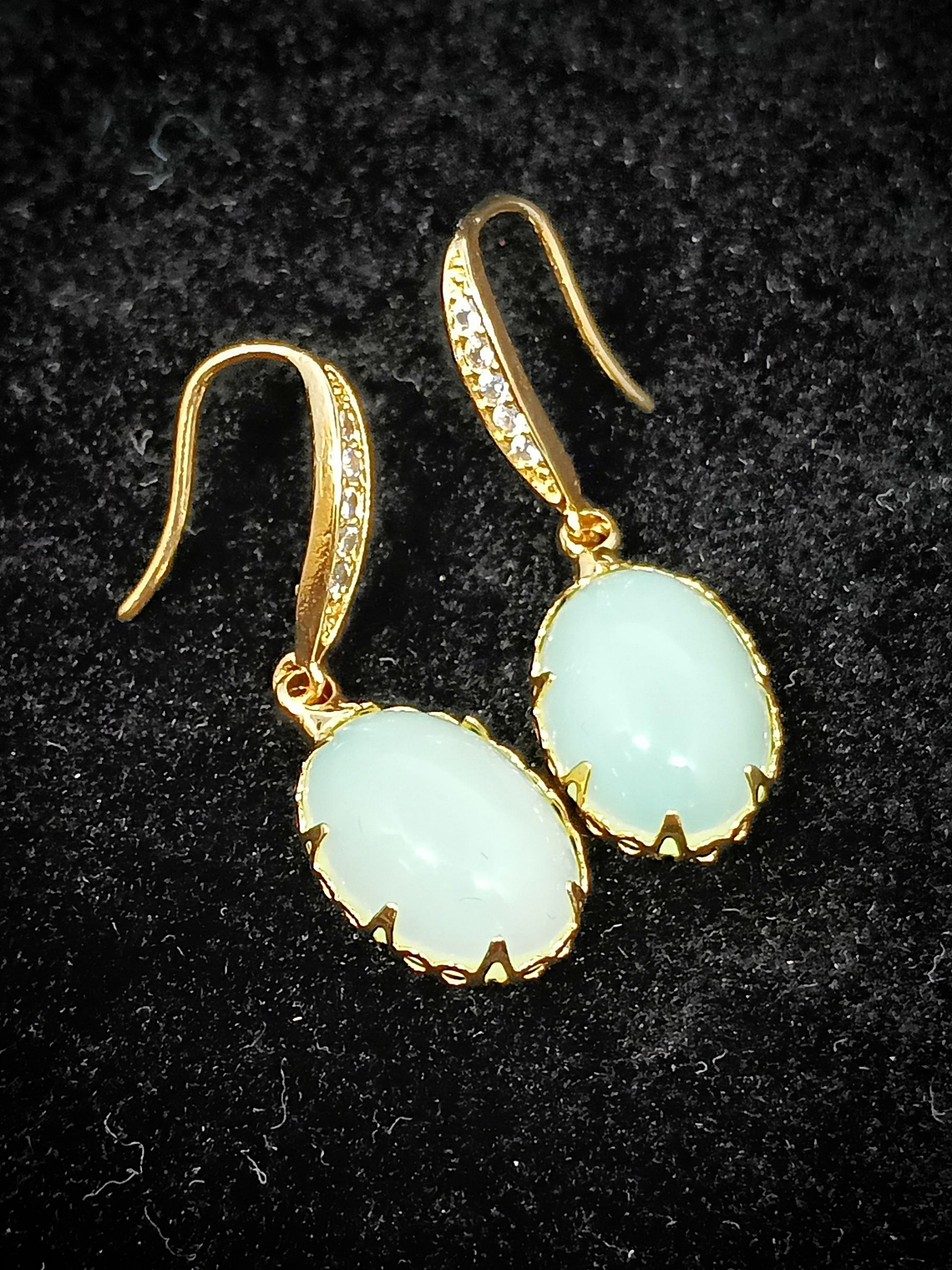 CJ - ☢ Classic, Yellow opal UG and rhinestone earrings - Costume 👑  4