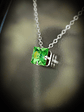 CJ - ☢ 2ct, 8mm Square cut, Apple green UG layering necklace - Sterling-filled/Costume 👑   - thumbnail 2