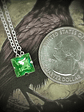 CJ - ☢ 2ct, 8mm Square cut, Apple green UG layering necklace - Sterling-filled/Costume 👑   - thumbnail 3