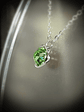 CJ - ☢ 2ct, 8mm Diamond cut, Apple green UG layering necklace - Sterling-filled/Costume 👑 - thumbnail 2