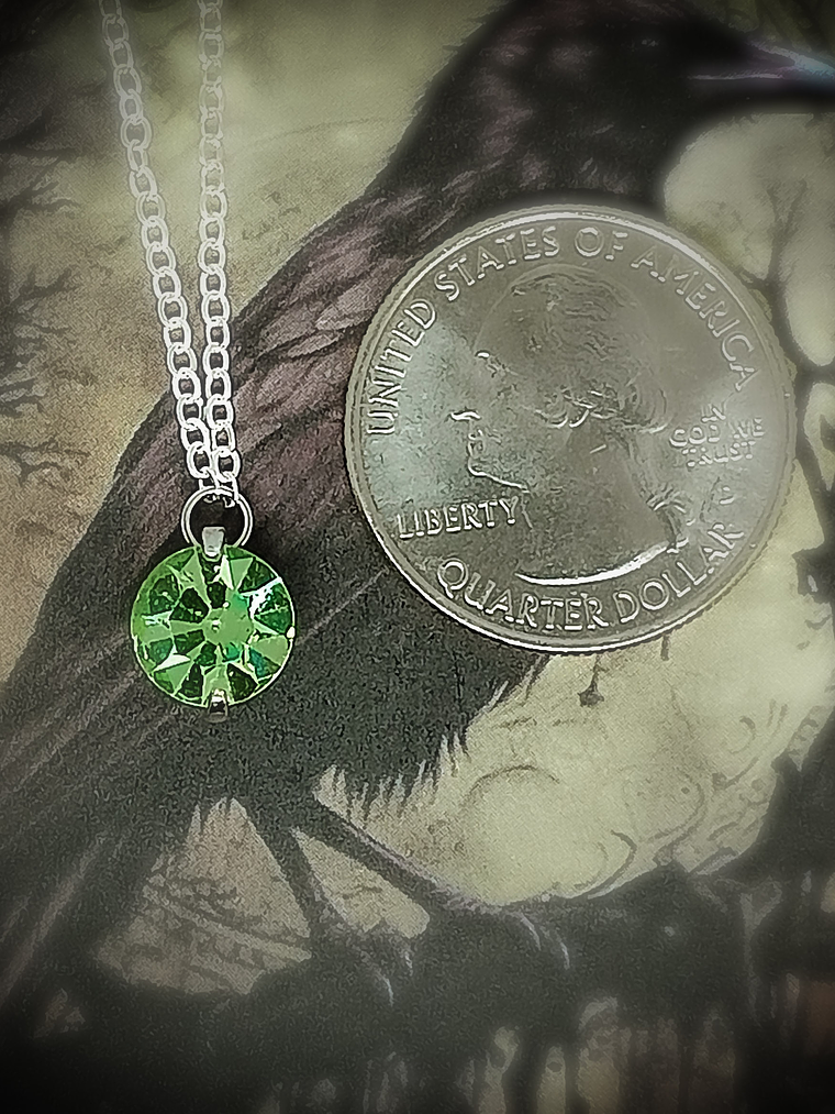 CJ - ☢ 2ct, 8mm Diamond cut, Apple green UG layering necklace - Sterling-filled/Costume 👑 3