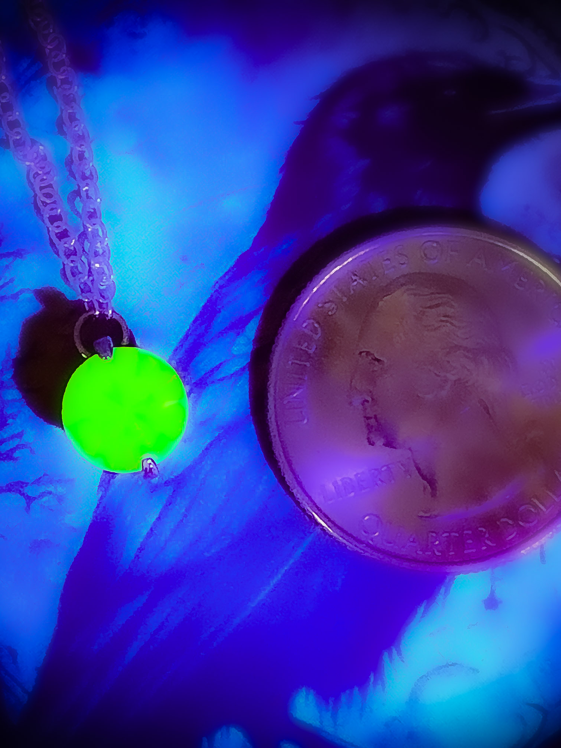 CJ - ☢ 2ct, 8mm Diamond cut, Apple green UG layering necklace - Sterling-filled/Costume 👑 4