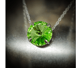 CJ - ☢ 6.8ct, 16.5mm Rivoli cut, Apple green UG layering necklace - Sterling-filled/Costume 👑 