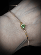 CJ - ☢ 1ct, 6mm Heart cut, Apple green UG bracelet - Gold-filled/Costume 👑 - thumbnail 3