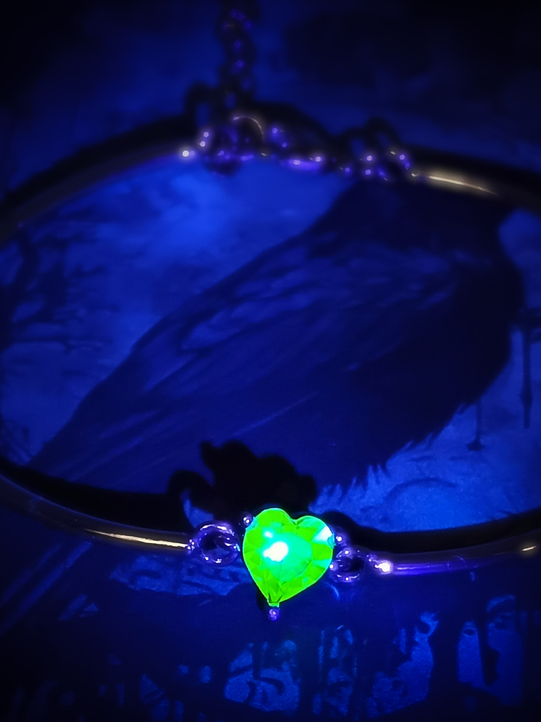 CJ - ☢ 1ct, 6mm Heart cut, Apple green UG bracelet - Gold-filled/Costume 👑 6