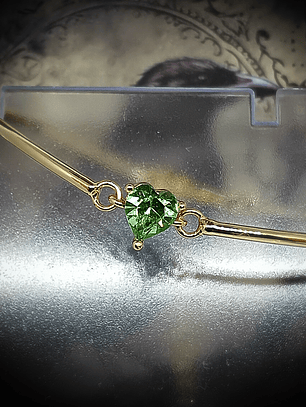 CJ - ☢ 1ct, 6mm Heart cut, Apple green UG bracelet - Gold-filled/Costume 👑