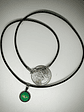 ☢ Simple vintage 12mm Green opal UG Pendant necklace -  Stainless steel   💍 - thumbnail 5