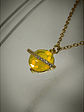  2ct ☢, 8mm Diamond cut, Yellow opal UG Saturn planet necklace - 14k Gold-plate - Costume 👑 - thumbnail 1