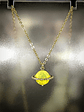  2ct ☢, 8mm Diamond cut, Yellow opal UG Saturn planet necklace - 14k Gold-plate - Costume 👑 - thumbnail 5