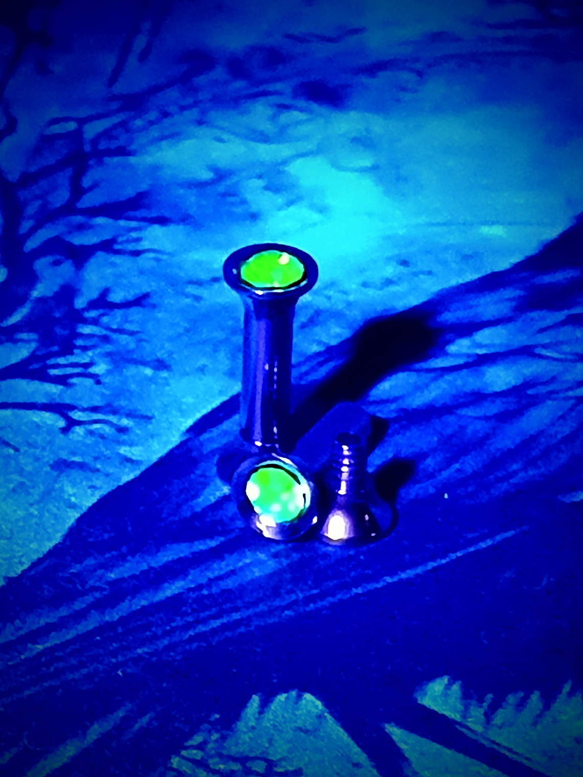 2mm, 12g, Ear plug  ☢ Vintage Pink UG glass, ear-plugs 3