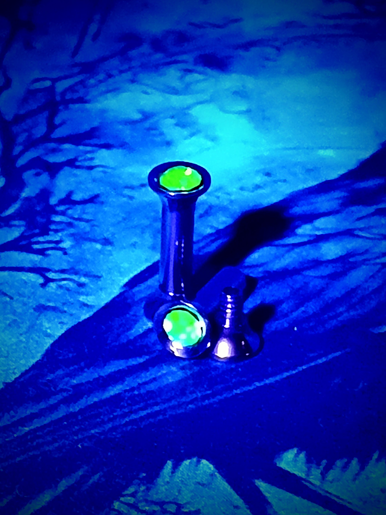 2mm, 12g, Ear plug  ☢ Vintage Pink UG glass, ear-plugs 3