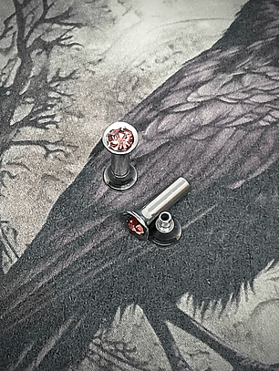 2mm, 12g, Ear plug  ☢ Vintage Pink UG glass, ear-plugs