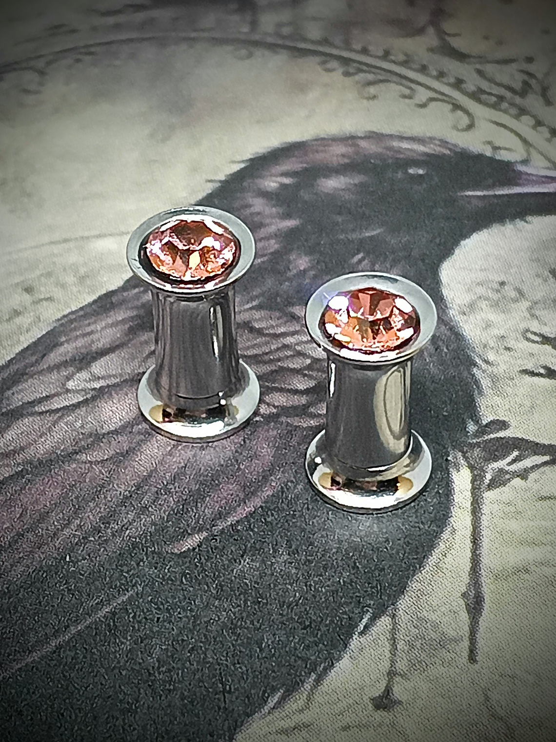 4mm, 6g Ear plugs ☢ Vintage Pink UG glass, ear-plugs 1