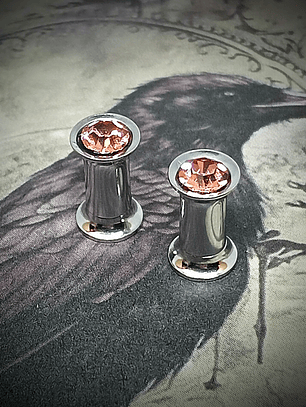 4mm, 6g Ear plugs ☢ Vintage Pink UG glass, ear-plugs