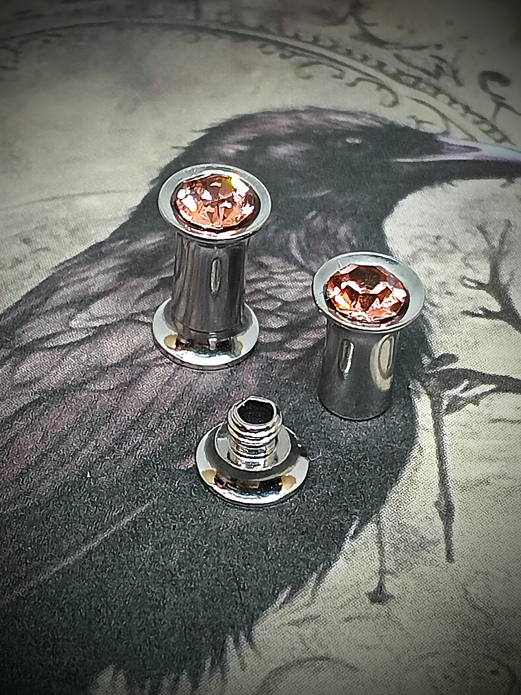 4mm, 6g Ear plugs ☢ Vintage Pink UG glass, ear-plugs 2