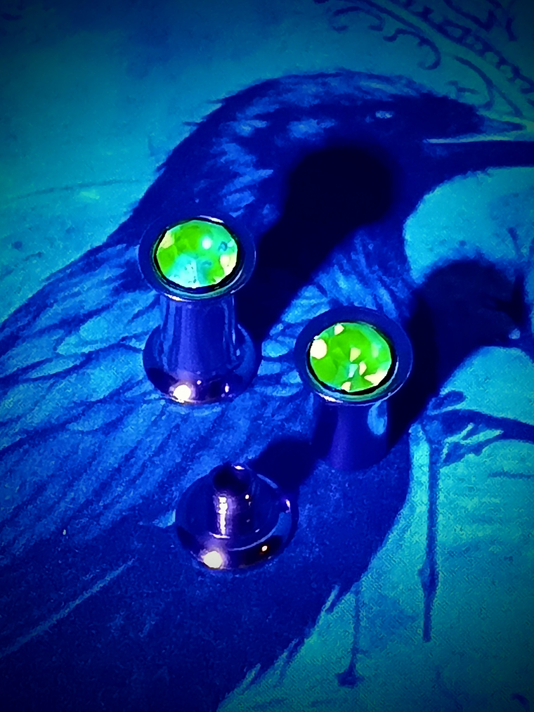 4mm, 6g Ear plugs ☢ Vintage Pink UG glass, ear-plugs 3